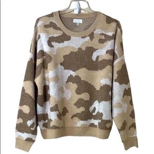 NWT Lucky Brand Camo Wool Blend Sweater Size XL